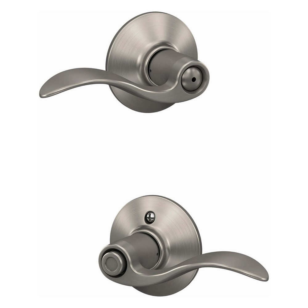 Schlage Privacy Door Handle Home Satin Nickel Flair Interior Lever F40 FLA 619